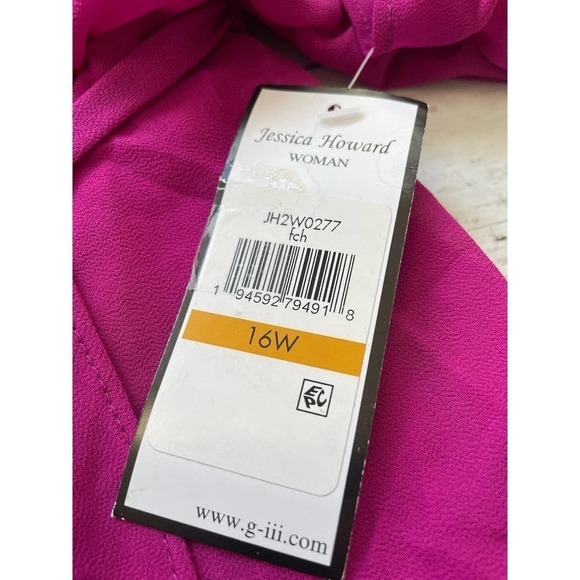 JESSICA HOWARD Womens Purple Blouson Dress Plus - Picture 4 of 7